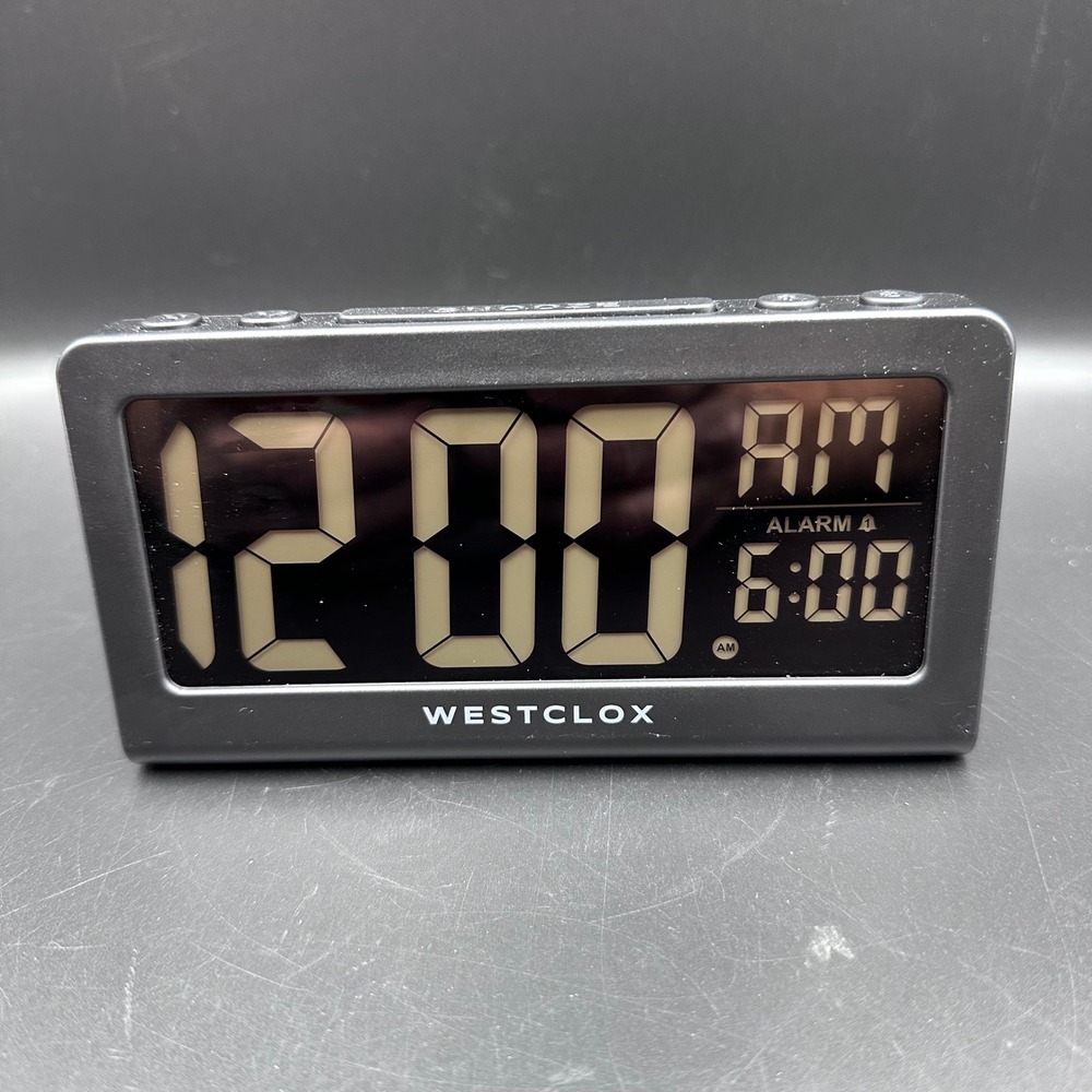 Westclox Digital Alarm Clock Large Display Dual Alarm Black 1279